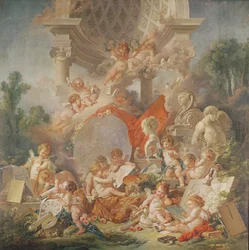Das Treffen der Künste oder Die Genies der Künste (Detail), 1761